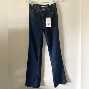 Zara Dark Blue Flare & Wide Leg Jeans